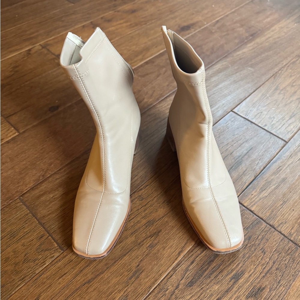 Elegant Cream Ankle Boots